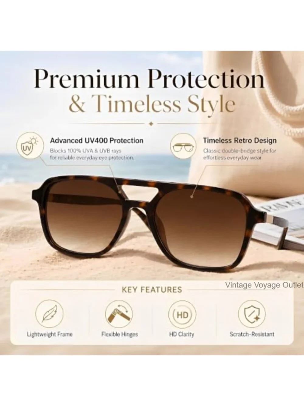 Retro Square Sunglasses for Women Men UV400 Protection Rectangle Shades Trendy